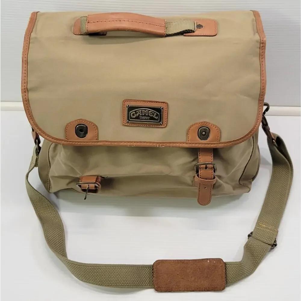 K) Rare Vintage Camel Trophy Adventure Canvas Messenger Postman Bag